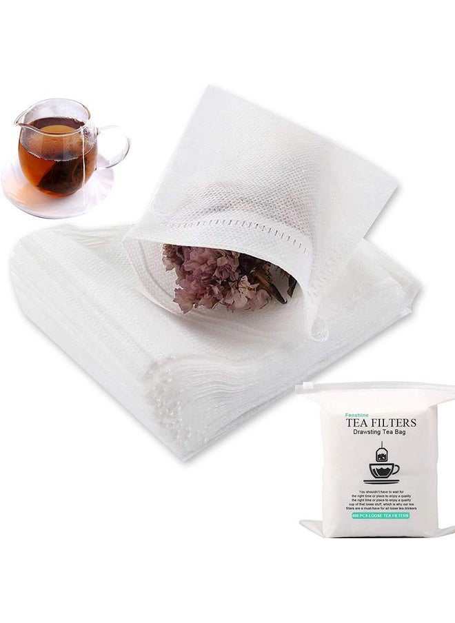 fenshine Fenshine 400 Pcs Tea Filter Bags Disposable Empty Tea Bags Cotton Drawstring Seal Tea Infusers Bag for Loose Leaf Teal  - Image 1