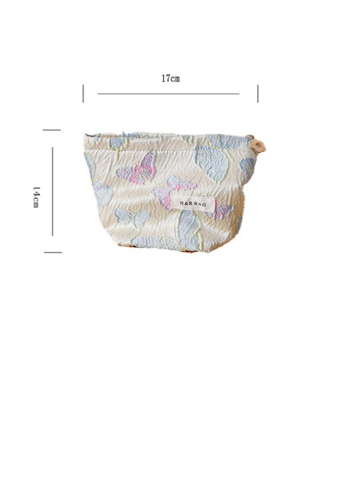 حقيبة مستحضرات تجميل مطبوعة بسحاب، تستخدم لتخزين مستحضرات التجميل ومنتجات العناية بالبشرة ولوازم الحمام وتخزين طلاء الأظافر وغيرها من مستلزمات التجميل، حقيبة سفر 17*14*3 سم - Image 3