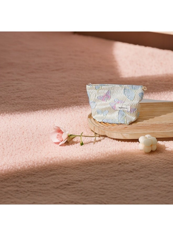 حقيبة مستحضرات تجميل مطبوعة بسحاب، تستخدم لتخزين مستحضرات التجميل ومنتجات العناية بالبشرة ولوازم الحمام وتخزين طلاء الأظافر وغيرها من مستلزمات التجميل، حقيبة سفر 17*14*3 سم - Image 2