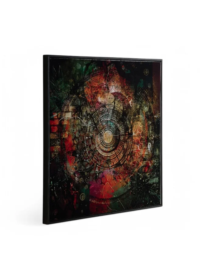 Home Box Fossel Mandala Framed Canvas with ABS High Gloss Surface - 60x60x3 cm