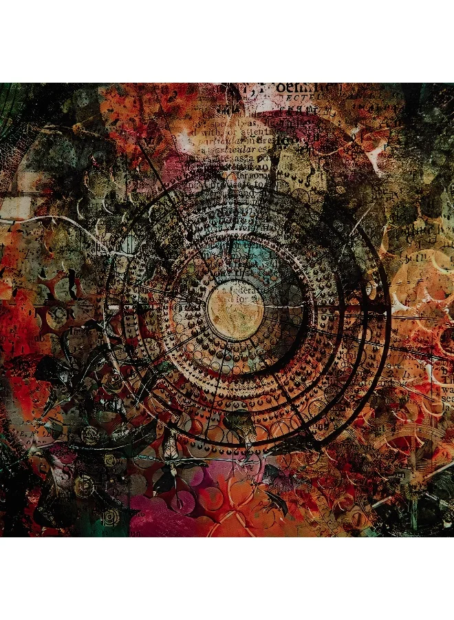 Home Box Fossel Mandala Framed Canvas with ABS High Gloss Surface - 60x60x3 cm