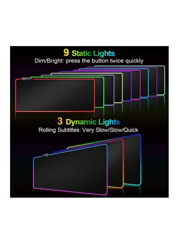 Large RGB Gaming Mouse Pad – Multi-Color LED Lighting – Anti-Slip & Waterproof Design  - Image 3