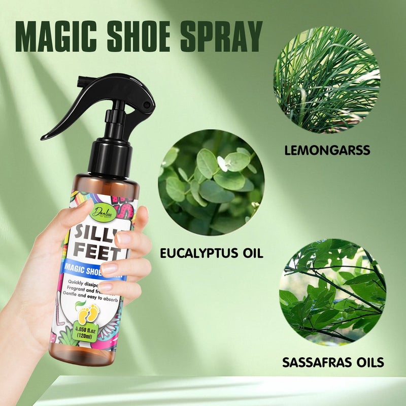 danliss Foot Shoe Freshening Spray 120ml - Odor Control for  Shoes - Image 2