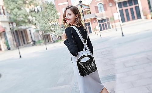 Queenoris Fashion Small Woven Bag for Women, Handmade MINI HOBO Tote Bag Crossbody Handbag Travel Summer Beach Bag - Image 2