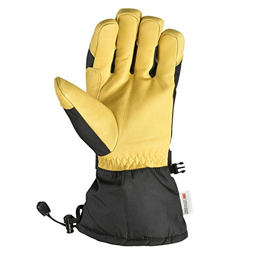 Wells Lamont Men's Insulated HydraHyde Waterproof Grain Leather Hybrid Winter Gloves, X-Large (867XL), Black - Image 2