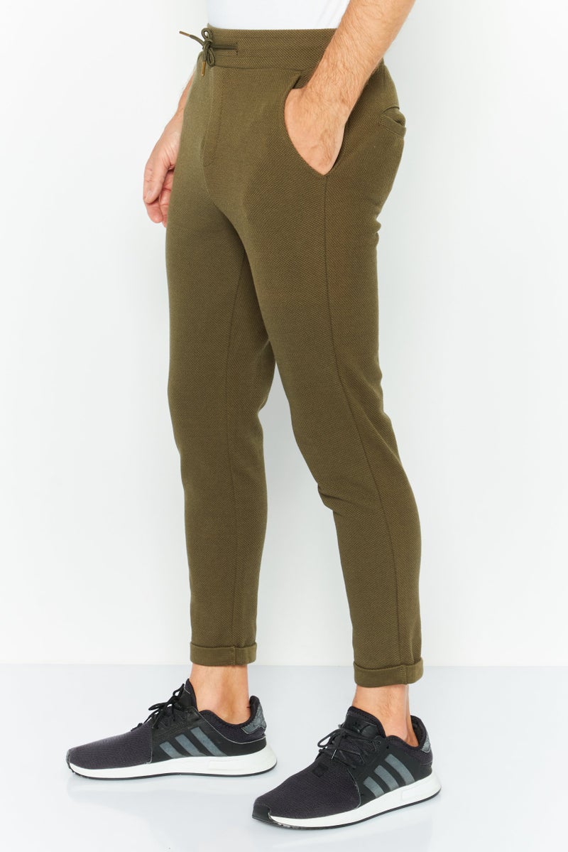 American Eagle Men Drawstring Plain Sweatpants, Brown  - Image 3