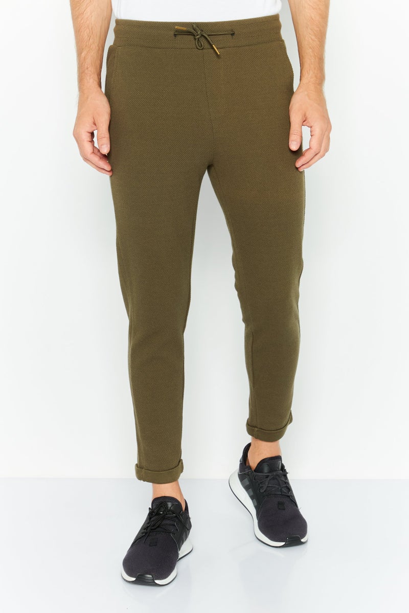 American Eagle Men Drawstring Plain Sweatpants, Brown  - Image 1