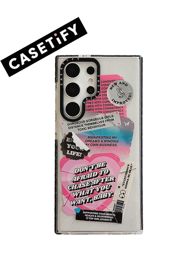 Casetify - Samsung Galaxy S23 Ultra Case with Inspirational Korean Label Design & Glitter Detail - Image 1