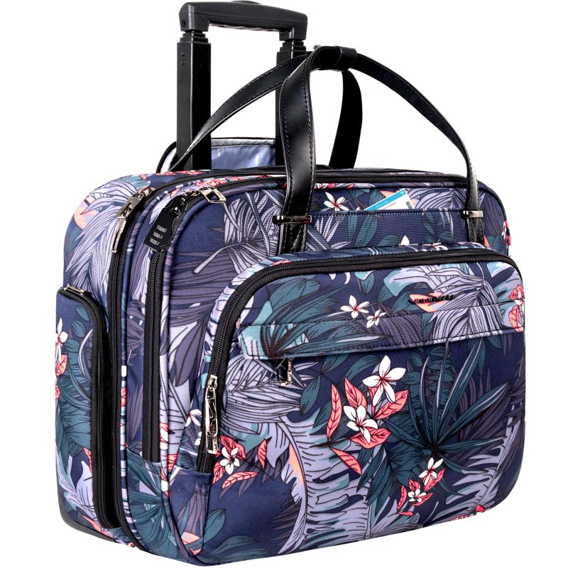 VANKEAN Rolling Laptop Case with Wheels, Premium Rolling Travel Luggage Bag Fits Up to 15.6 Inch Laptop Carry on Briefcase Water-Proof Overnight Rolling Computer Bags with RFID Pockets for Women/Men - Image 1