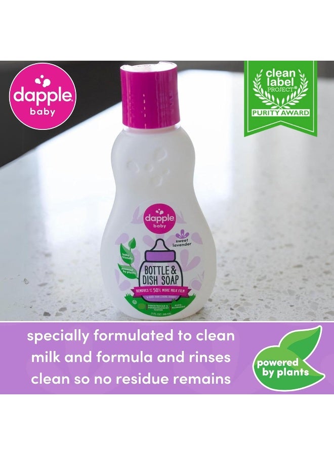 Dapple Baby Bottle Soap, Hypoallergenic Dish Soap for Baby Bottles, Powered by Plants, Travel Size, Lavender, 3 Fl Oz (Pack of 1) - Image 2