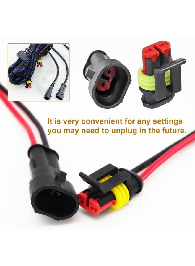 Twippo 25 Kit 2 Pin Connector Automotive Electrical Connectors 2 Wire Connectors Waterproof Connector Quick Disconnect and Connect Terminals Plug Kit 22-16 AWG - Image 4
