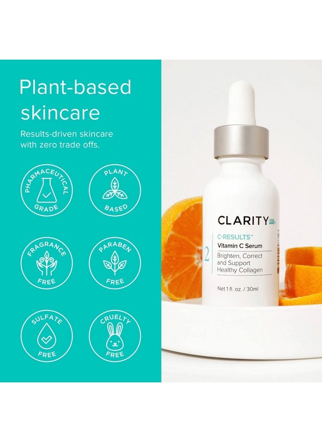 ClarityRx - ClarityRx C-Results Vitamin C Brightening Face Serum, Natural Plant-Based Anti-Aging Facial Treatment for Dark Spots & Acne Scars (0.5 fl oz) - Image 1