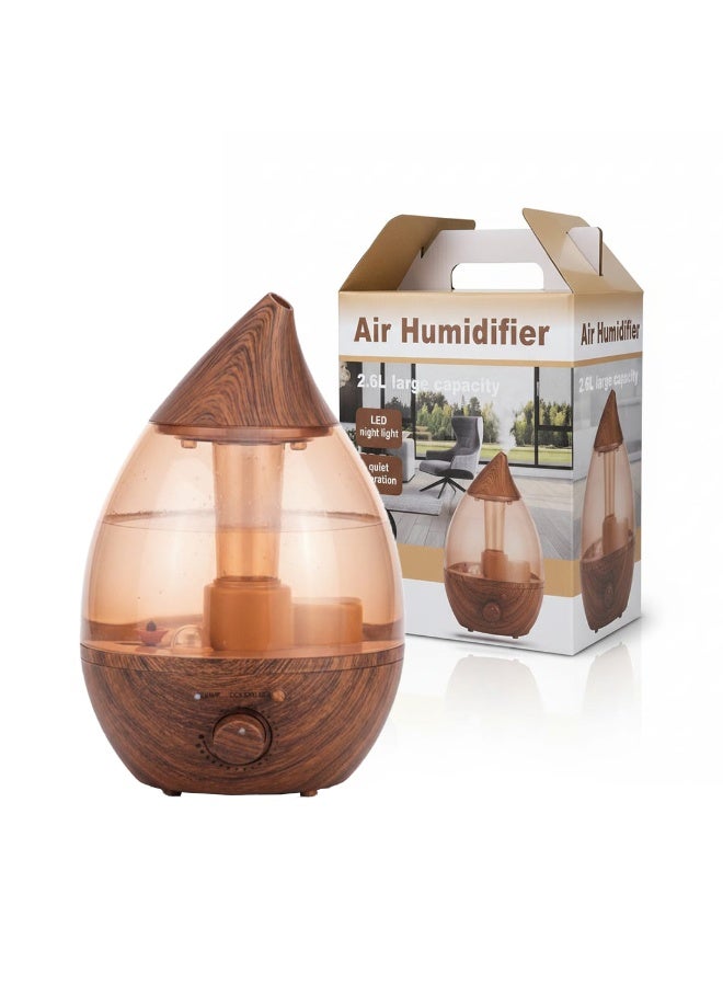 موزع زيوت عطرية سعة 2.6 لتر، موزع رذاذ بارد ومرطب، هادئ للغاية، ضوء ملون، إيقاف تلقائي، يدوم طويلاً، تصميم خشبي أنيق للمنزل والمكتب - Image 1