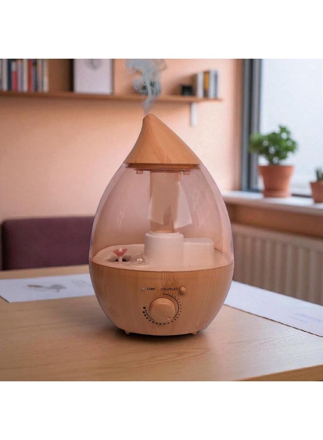 موزع زيوت عطرية سعة 2.6 لتر، موزع رذاذ بارد ومرطب، هادئ للغاية، ضوء ملون، إيقاف تلقائي، يدوم طويلاً، تصميم خشبي أنيق للمنزل والمكتب - Image 3