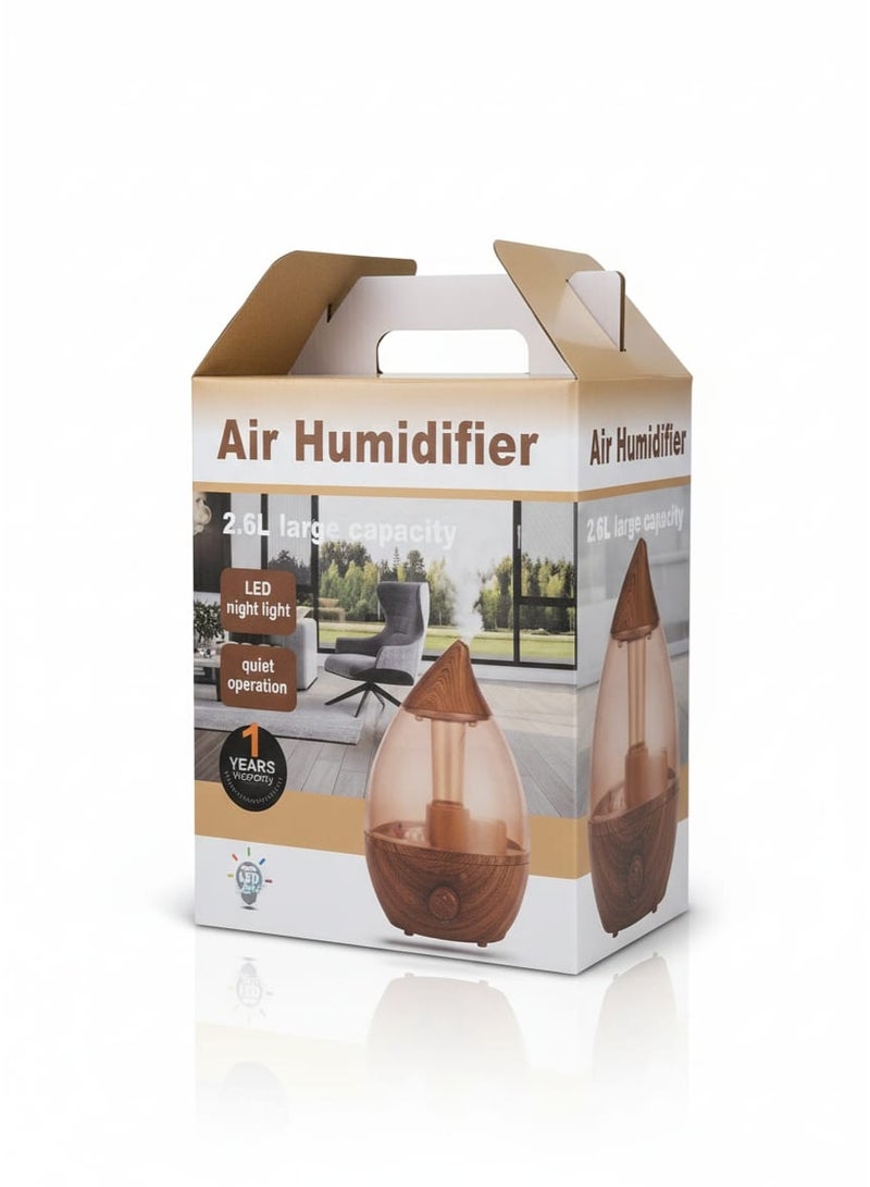 موزع زيوت عطرية سعة 2.6 لتر، موزع رذاذ بارد ومرطب، هادئ للغاية، ضوء ملون، إيقاف تلقائي، يدوم طويلاً، تصميم خشبي أنيق للمنزل والمكتب - Image 4