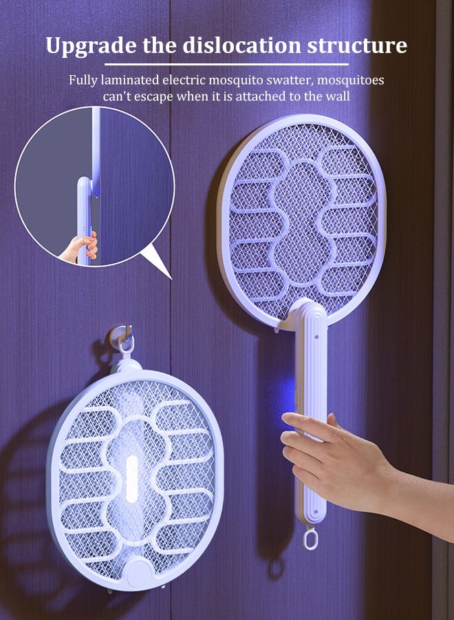 Generic Rechargeable Foldable Electric Mosquito Swatter & Zapper - 2-in-1 UV Light Insect Killer with Lithium Battery | Child-Safe Dual Mesh | 120H Runtime for Bedroom/Kitchen/Household  - Image 1