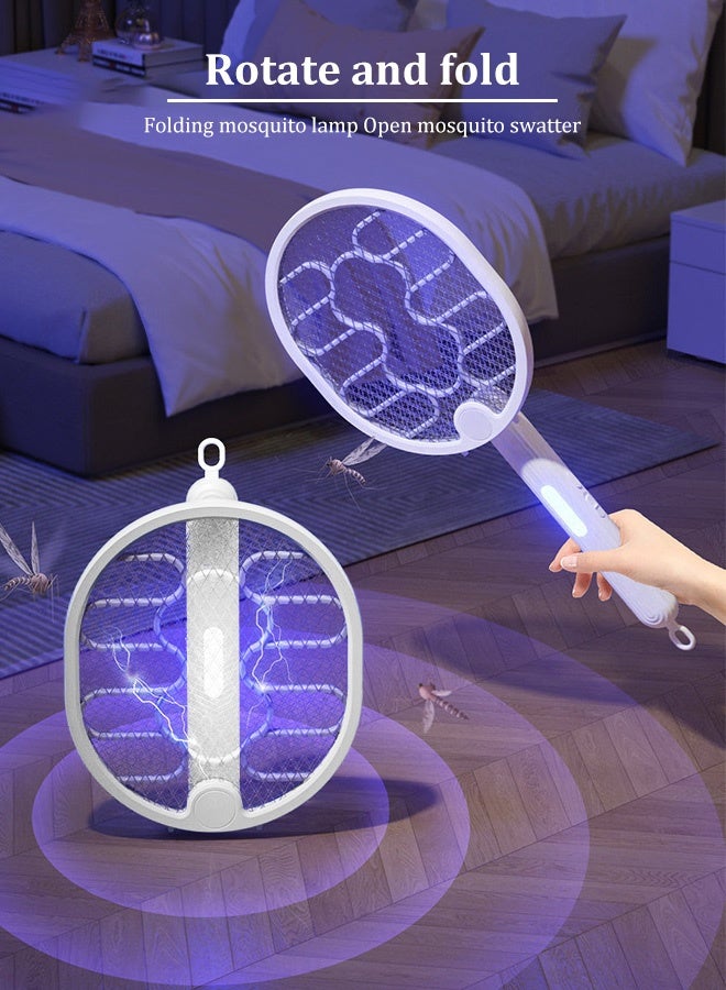 Generic Rechargeable Foldable Electric Mosquito Swatter & Zapper - 2-in-1 UV Light Insect Killer with Lithium Battery | Child-Safe Dual Mesh | 120H Runtime for Bedroom/Kitchen/Household  - Image 2