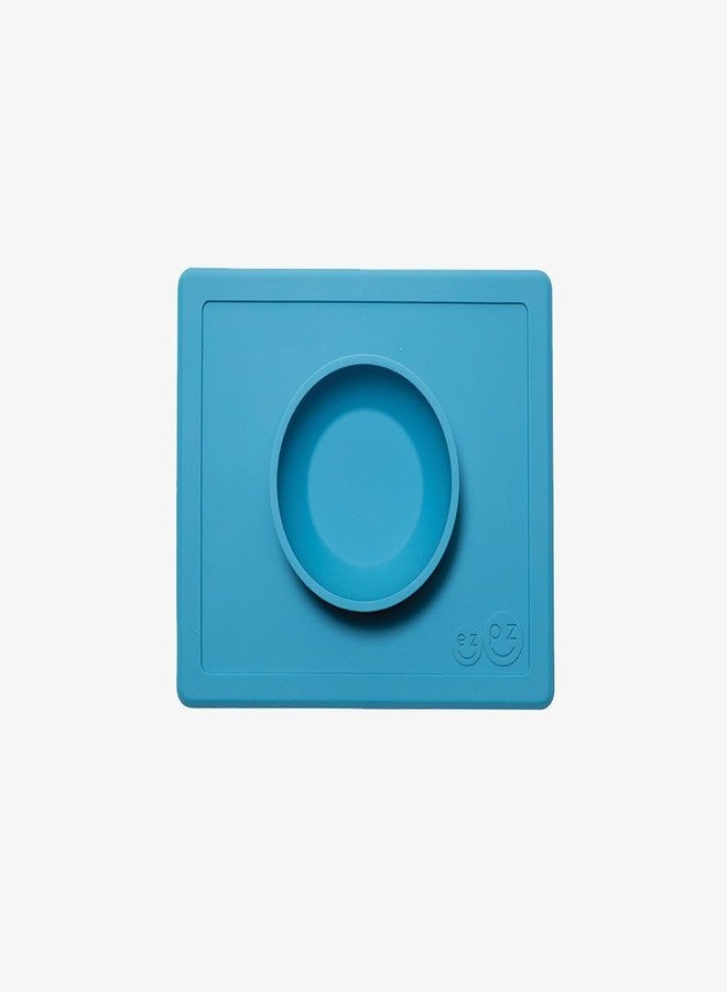 ezpz Happy Bowl - 24 Months + (Blue) - 100% Silicone Suction Bowl with Built-in Placemat - Dishwasher Safe - Image 1