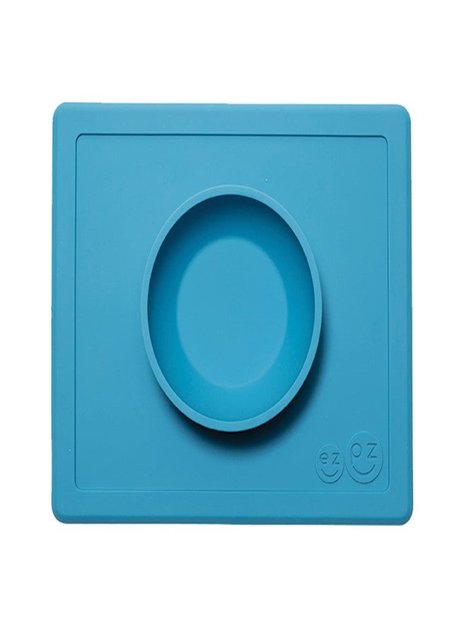 ezpz Happy Bowl - 24 Months + (Blue) - 100% Silicone Suction Bowl with Built-in Placemat - Dishwasher Safe - Image 4