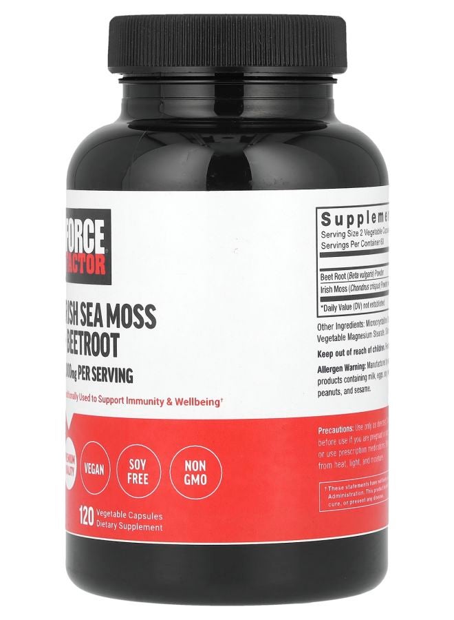 Force Factor Irish Sea Moss + Beetroot 120 Vegetable Capsules - Image 2