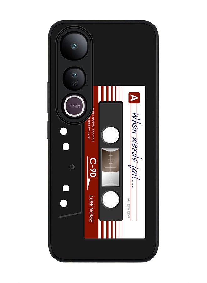 Stylizedd For vivo V50 Lite Case,Slim fit Camera Protection, Shockproof Thin Phone cover  - When Words Fail (Black Tape)