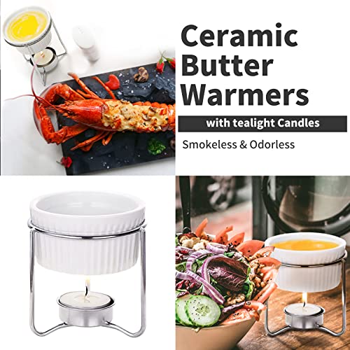 Luvan 33 Pcs Crab Crackers and Tools Set with 4 Crab Leg Crackers, 4 Crab Forks, 4 Lobster Shellers, 4 Butter Warmers, 1 Seafood Scissors, 14 Tealight Candles, 2 Crab Grabber-Seafood Boil Party Supply - Image 4
