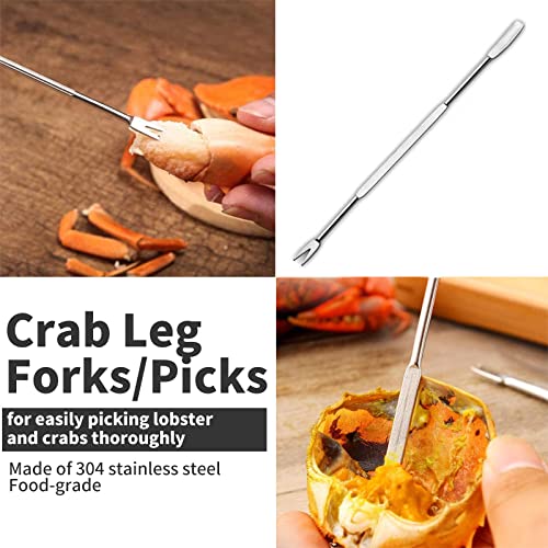 Luvan 33 Pcs Crab Crackers and Tools Set with 4 Crab Leg Crackers, 4 Crab Forks, 4 Lobster Shellers, 4 Butter Warmers, 1 Seafood Scissors, 14 Tealight Candles, 2 Crab Grabber-Seafood Boil Party Supply - Image 5