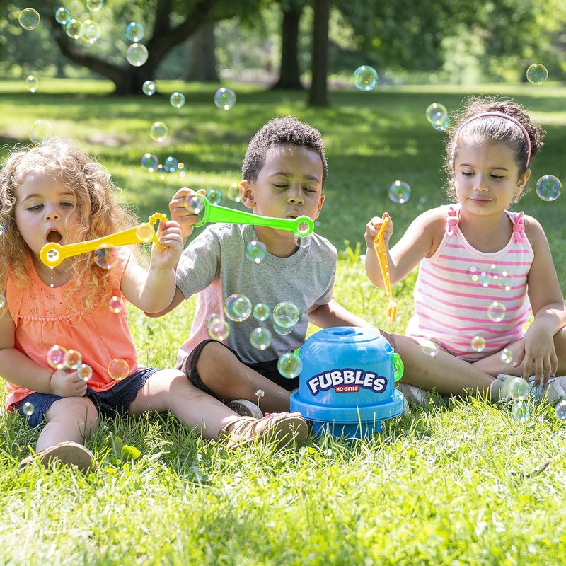 FUBBLES Little Kids Bubbles No-Spill Big Bubble Bucket | Bubbles for Toddlers and of All Ages | Includes Bubbles Bucket and 3 Bubble Wands, Made in The USA - Image 4