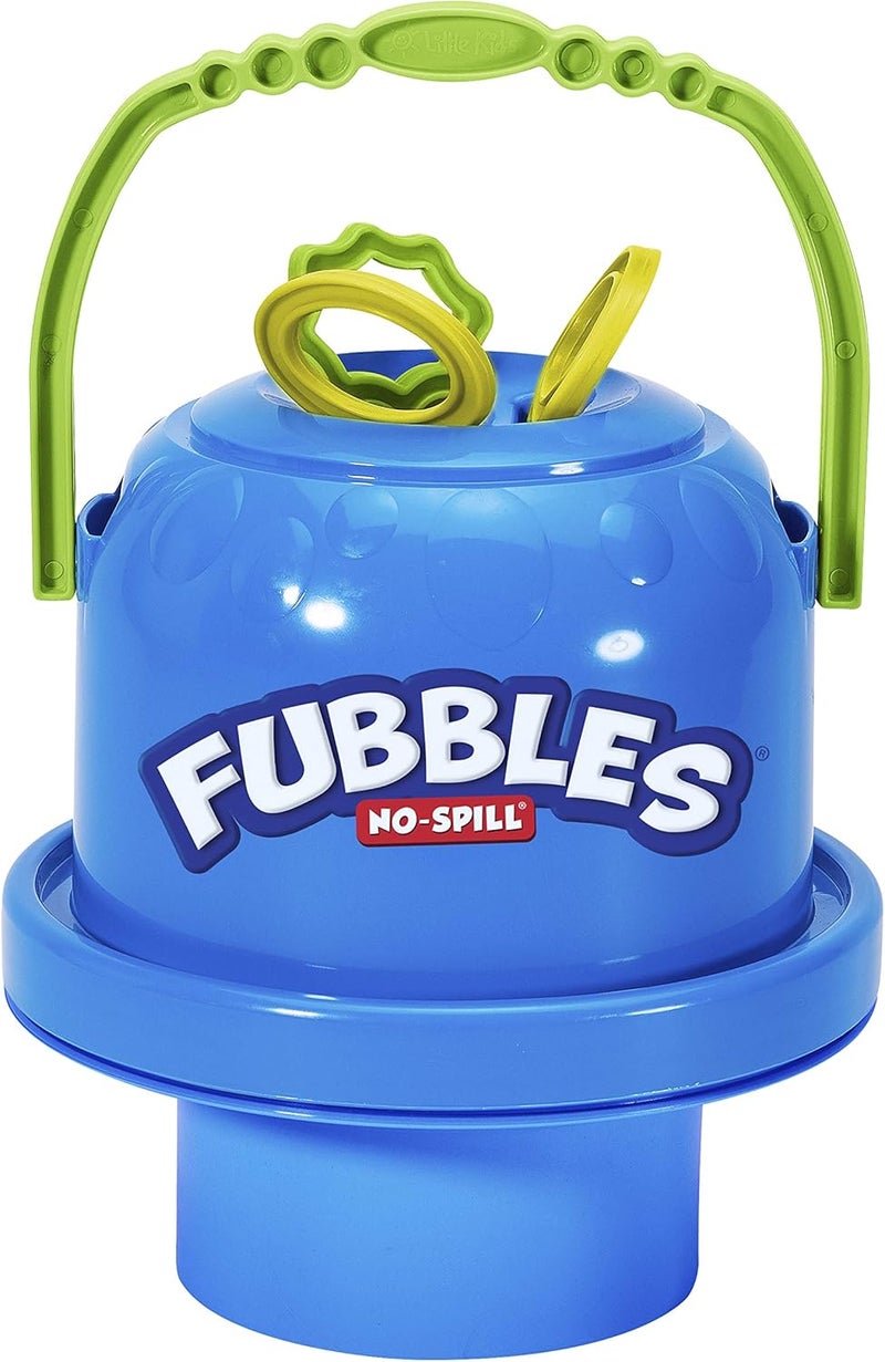 FUBBLES Little Kids Bubbles No-Spill Big Bubble Bucket | Bubbles for Toddlers and of All Ages | Includes Bubbles Bucket and 3 Bubble Wands, Made in The USA - Image 1