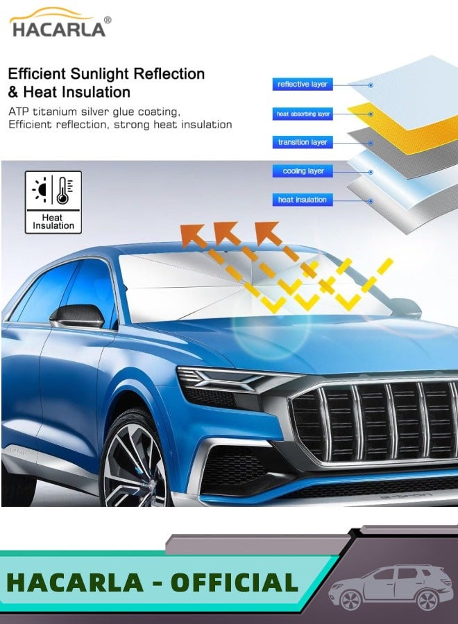 1 Pcs Car Sun Shade for Car Front Windshield Titanium Silver And 4 Pcs Car Side Window Sun Shade Foldable Car Window Shade Window Cover Sun Visor Windshield Most Cars Vehicle SUVS