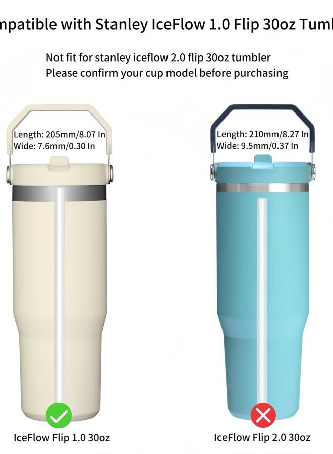Joshey 8-Pack Replacement Straws for Stanley 30oz Tumbler | Compatible with Stanley IceFlow Flip Straw Lid | BPA-Free Reusable Plastic Drink Straws with 2 Cleaning Brushes - Image 3