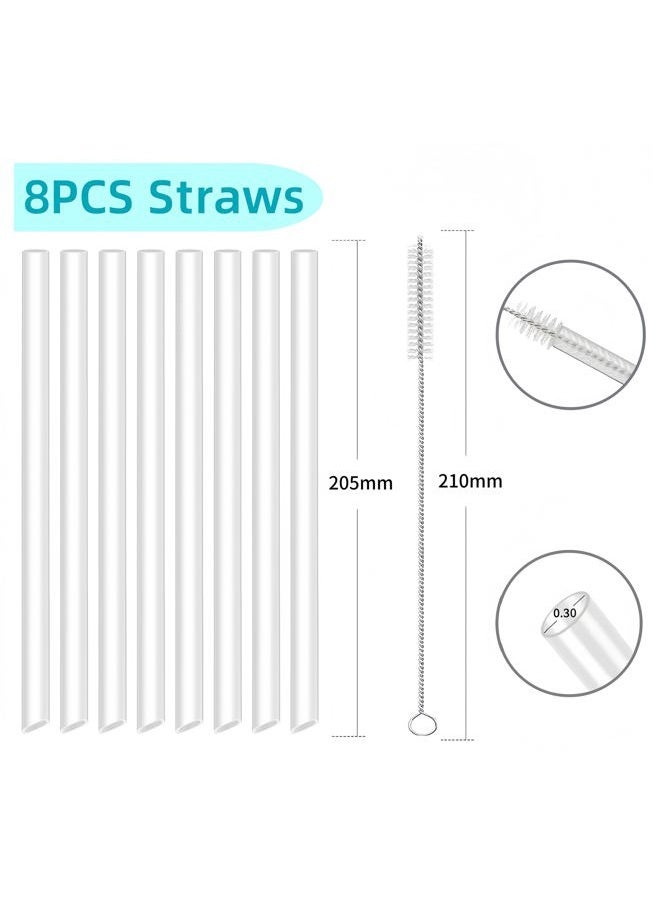 Joshey 8-Pack Replacement Straws for Stanley 30oz Tumbler | Compatible with Stanley IceFlow Flip Straw Lid | BPA-Free Reusable Plastic Drink Straws with 2 Cleaning Brushes - Image 2