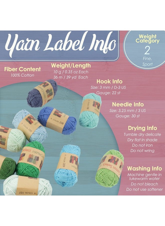 BambooMN Jubileeyarn Cotton Select Bonbon Yarn Assortment H 10X10G Mini Ball 1 Pack  - Image 5