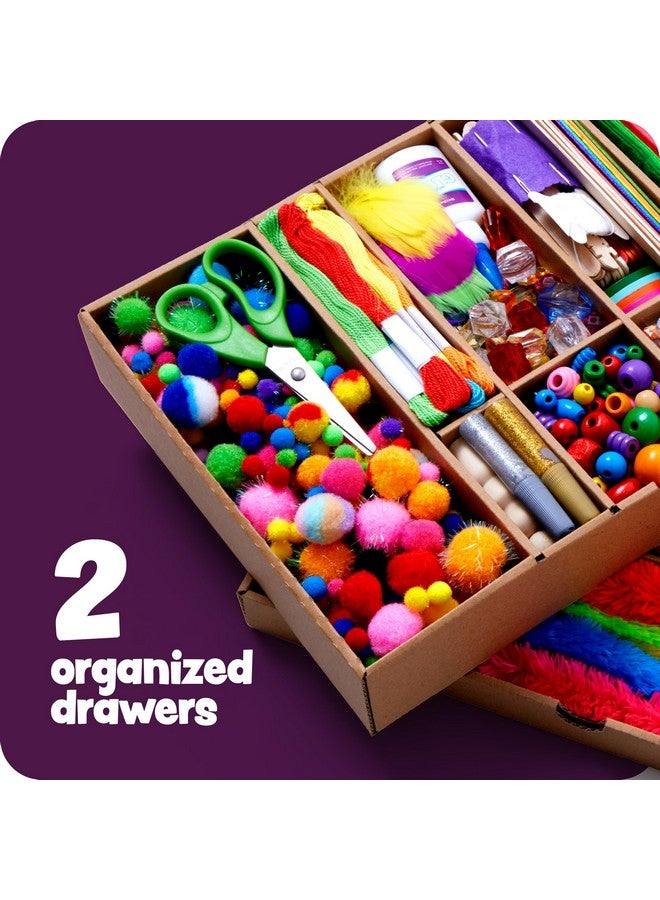 Dan&Darci Arts and Crafts Vault - Craft Supplies Kit in a Box for Kids Ages 4 5 6 7 8 9 10 11 & 12 Year Old Girls & Boys - Crafting Set Kits - Gift Ideas for Kid Art Activity Gifts - Image 3