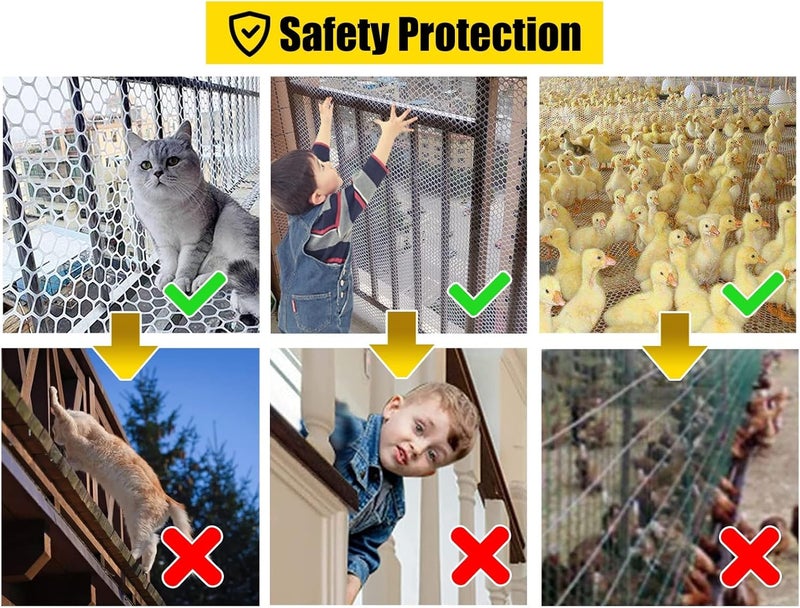 Safety Animal Barrier,Fence Pets Fences Net Chicken Wire Fencing Roll, Protect Cats Dogs Kids Children, Rabbit/Duck/Poultry Breeding Cage(0.5X25m/1.5X82ft) - Image 5
