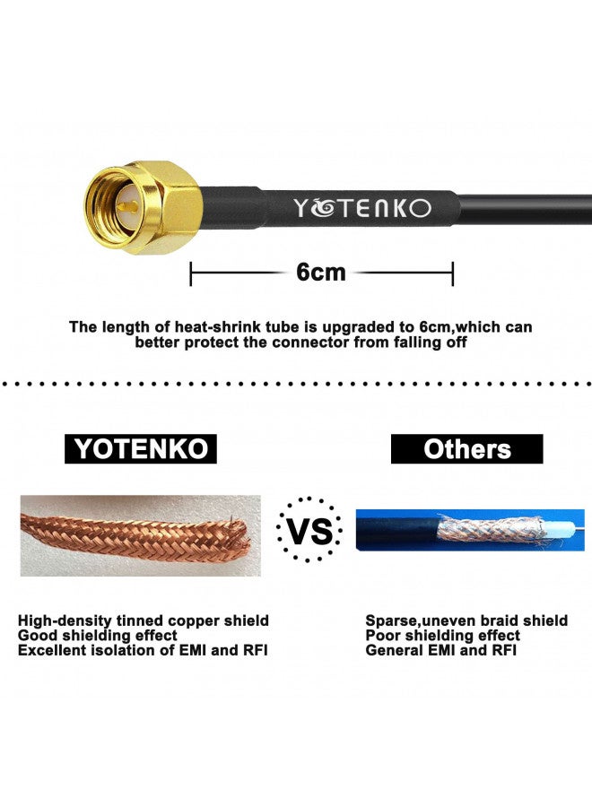 YOTENKO SMA Antenna Extension Cable 65.6FT + 5PCS SMA RF Coax Connector Kit,SMA Male to SMA Female RG58 Coaxial Cable Low-Loss for 3G 4G LTE Router ADS-B SDR USB Dongle Receiver Wire (Not for TV) - Image 2