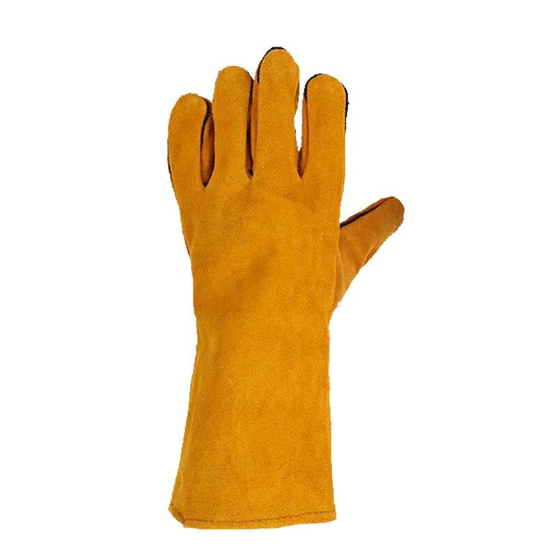 Minggu Welding Gloves Cowhide Leather Hanging Welding Gloves Wear-Resistant Extended Thickened Heat-Resistant Yellow 1 Pair CW038148 - Image 2