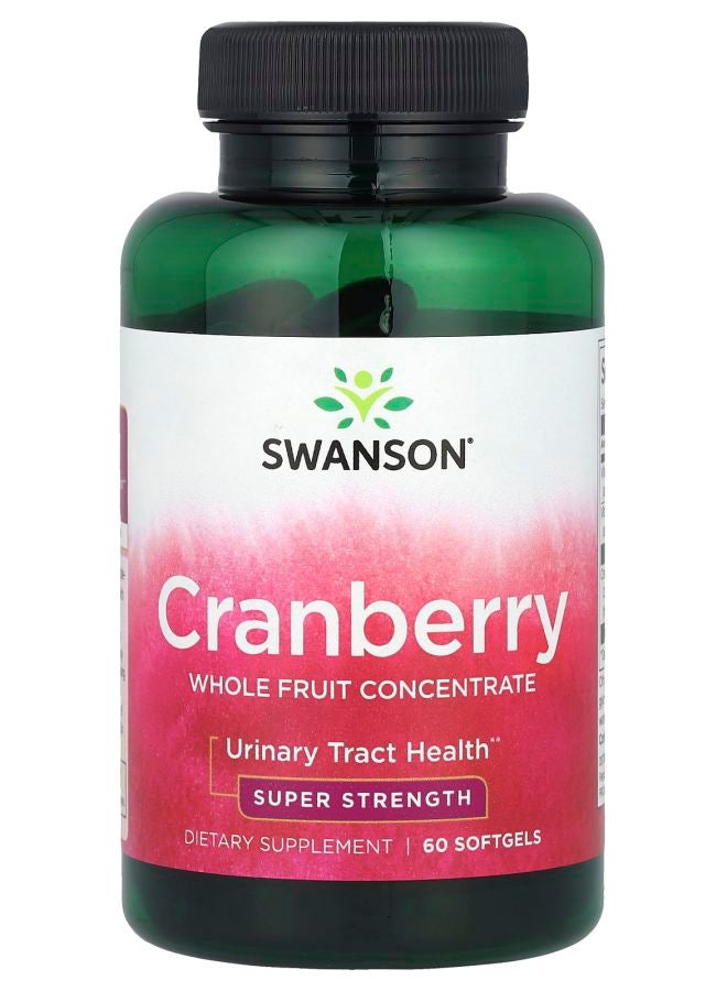 SWANSON Cranberry Whole Fruit Concentrate Super Strength 60 Softgels