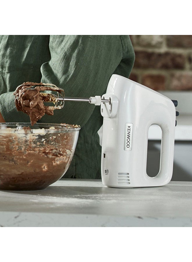 KENWOOD Hand Mixer (Electric Whisk) With 5 Speeds + Turbo Button, Twin Stainless Steel Kneader And Beater For Mixing, Whipping, Whisking, Kneading 450 W HMP30.A0WH White - Image 4