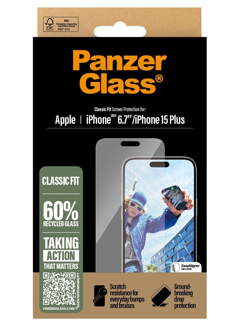 بانزرجلاس حماية الشاشة بانزر جلاس لجهاز آيفون '24 بحجم 6.7 بوصة | ملاءمة كلاسيكية، آبل آيفون 16 بلس - Image 3