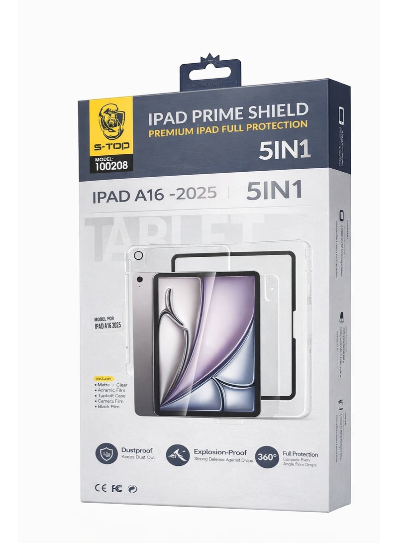 S-TOP 5-in-1 Integrated Protection Kit for iPad A16 (2025), Matte & Clear Ceramic Screen Protectors, Thermal Back Layer, Camera Guard & Protective Case – Full 360° Coverage - Image 3