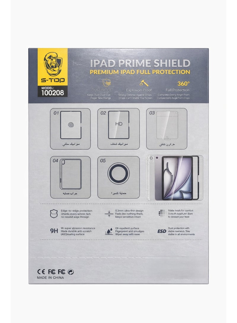 S-TOP 5-in-1 Integrated Protection Kit for iPad A16 (2025), Matte & Clear Ceramic Screen Protectors, Thermal Back Layer, Camera Guard & Protective Case – Full 360° Coverage - Image 4