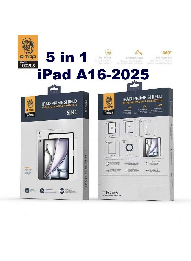 S-TOP 5-in-1 Integrated Protection Kit for iPad A16 (2025), Matte & Clear Ceramic Screen Protectors, Thermal Back Layer, Camera Guard & Protective Case – Full 360° Coverage - Image 1
