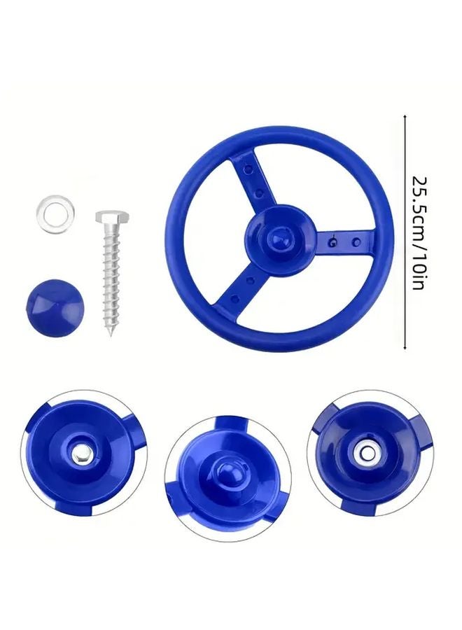 Blue Swing Steering Wheel Durable Plastic Easy Install Outdoor Backyard Treehouse Jungle Gym Play Accessory - Image 4