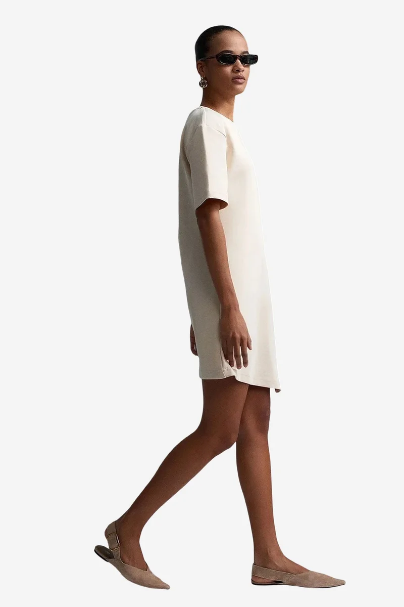 Dilvin Cream Natural DILVIN Women's Mini Shift Dress for Women | Best Price UAE