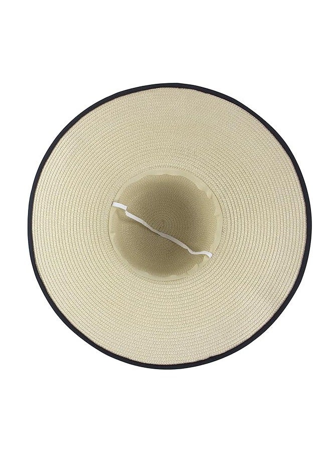 أورجنيزر السيدات قبعة من القش ، مع القوس الديكور ، ومكافحة الأشعة فوق البنفسجية ، نفاذية الهواء ، قابلة للطي ، فتح مظلة ، عطلة الشاطئ ، قابلة للطي - Image 4