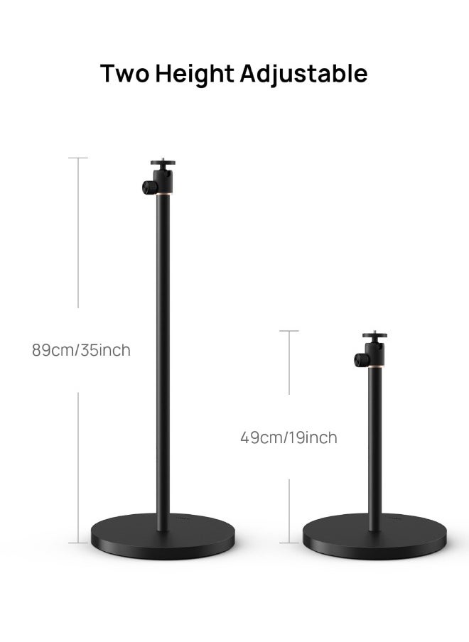 XGIMI - X Floor Stand - Fits Most Projector, Equipped With Standard 1/4-inch Screw For Universal Compatibility, 360° Rotation, Adjustable Height beween 19-35 inches, Round Weighted Base - Black - Image 1
