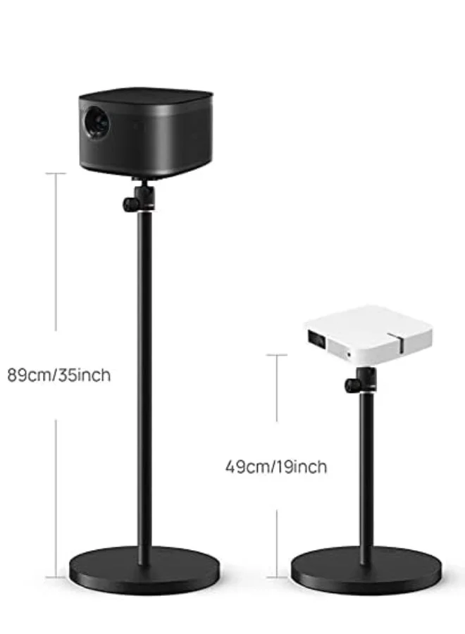 XGIMI X Floor Stand - Fits Most Projector, Equipped With Standard 1/4-inch Screw For Universal Compatibility, 360° Rotation, Adjustable Height beween 19-35 inches, Round Weighted Base - Black