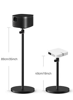 XGIMI X Floor Stand - Fits Most Projector, Equipped With Standard 1/4-inch Screw For Universal Compatibility, 360° Rotation, Adjustable Height beween 19-35 inches, Round Weighted Base - Black  - Image 3