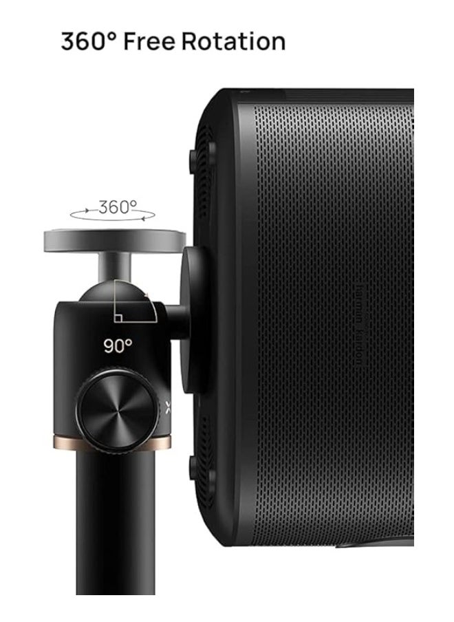 XGIMI - X Floor Stand - Fits Most Projector, Equipped With Standard 1/4-inch Screw For Universal Compatibility, 360° Rotation, Adjustable Height beween 19-35 inches, Round Weighted Base - Black - Image 1